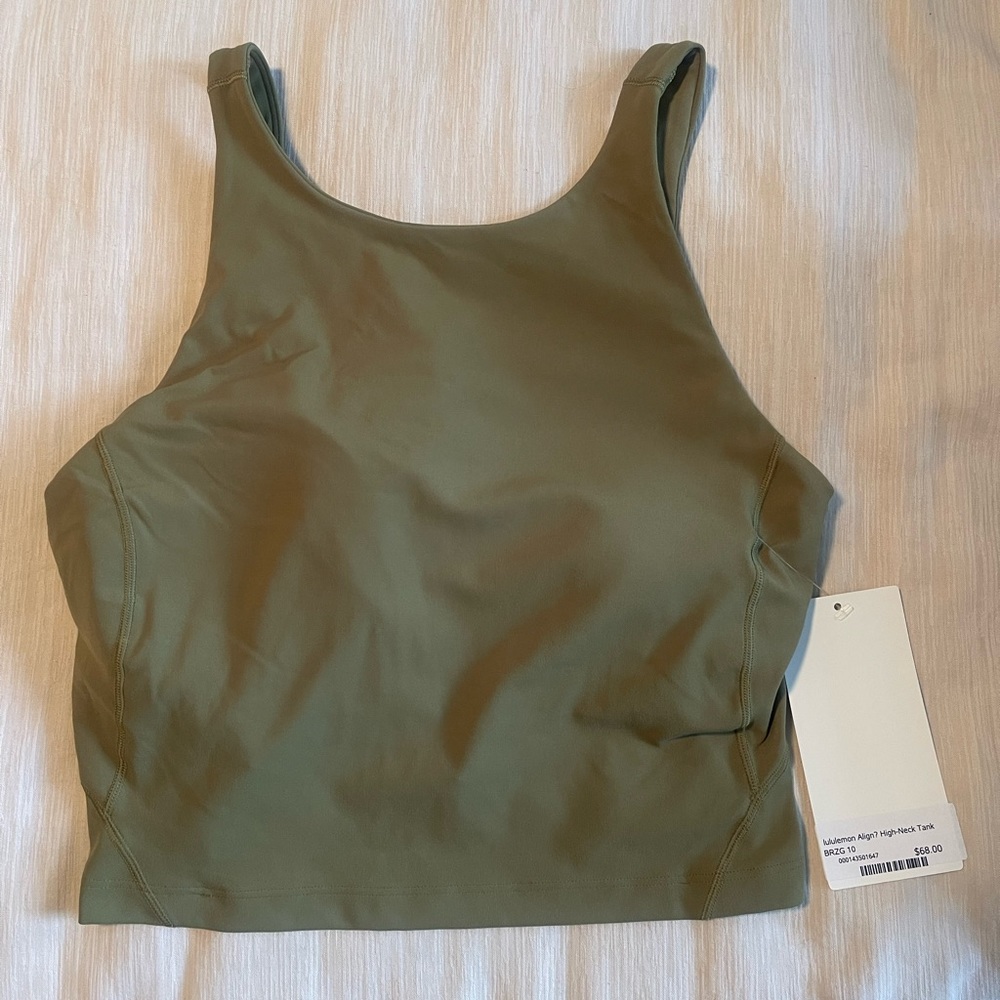 Green Lululemon high neck align tank with tags